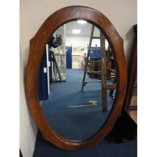 324 - Mahogany toilet mirror above shelf and a shaped wall mirror.  (2)