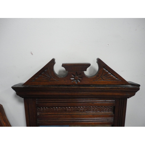 324 - Mahogany toilet mirror above shelf and a shaped wall mirror.  (2)