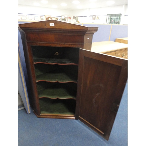 326 - Antique oak corner cupboard.