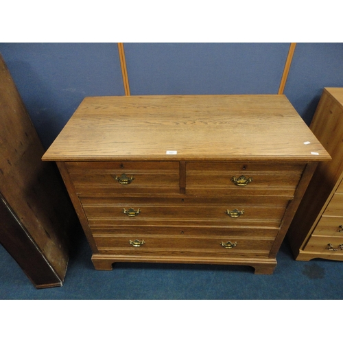 327 - Early 20th century ash chest of two short and two long drawers.