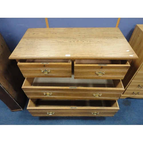 327 - Early 20th century ash chest of two short and two long drawers.