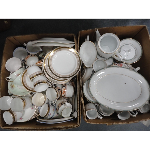 48 - Carton of various teawares and a collection of Noritake 'Glenabbey' pattern dinner ware.