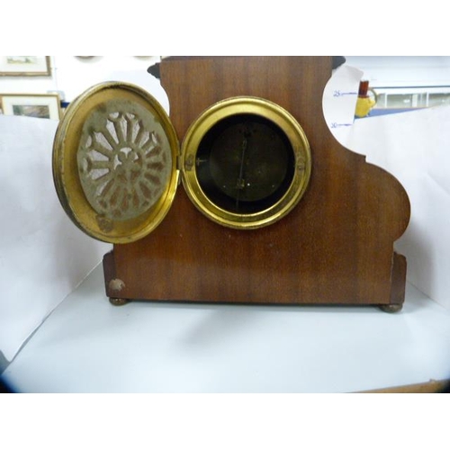 55 - Inlaid mahogany wall clock, retailed by Kemp & Wilcox, Wolverhampton.