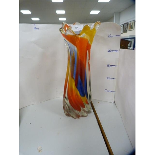 61 - Murano-style glass clown figure and a Murano-style vase.  (2)