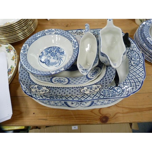 64 - Wood & Sons 'Yuan' and 'Old Chelsea' pattern blue and white part composite dinner set etc.