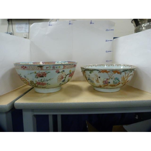 72 - 18th century Chinese famille rose bowl and a Chinese Mandarin-style famille rose bowl (both a/f).