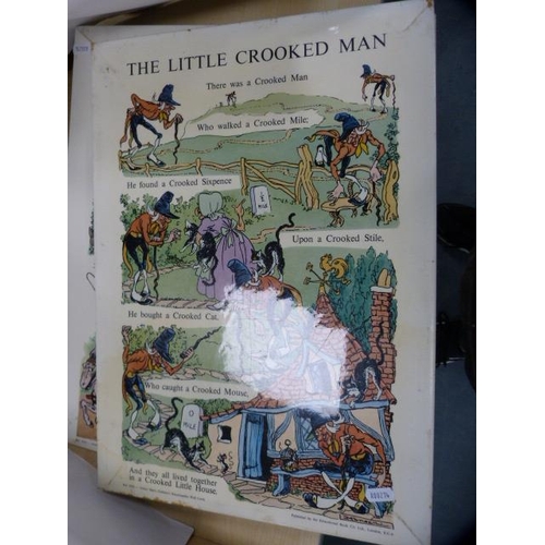 75 - Children's nursery rhyme wall panels to include Simple Simon, Little Crooked Man, The House that Jac... 