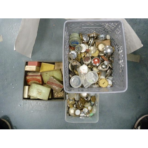 91 - Box containing a large quantity of mainly pocket watch parts, cases, dials, movements etc.