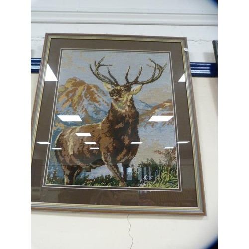 96 - Kathleen WoodsPoppiesLimited edition pencil signed print, and two framed embroideries.  (3)... 