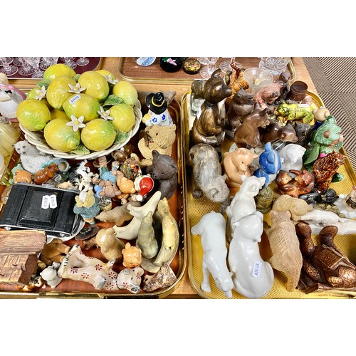 348 - Large quantity of mostly bear figurines, etc (two trays)