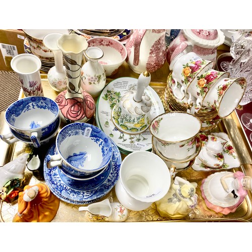 349 - Royal Albert 'Old Country Roses' part tea service, Royal Doulton figurines 'Fragrance' & 'Cookie... 