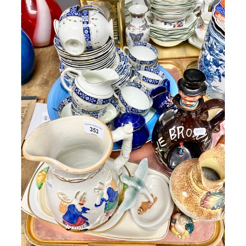 353 - Assorted teaware, lustreware, jug, etc