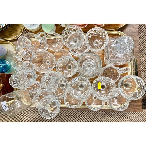 317 - Assorted crystal to include wine glasses, brandy glasses, decanter, etc