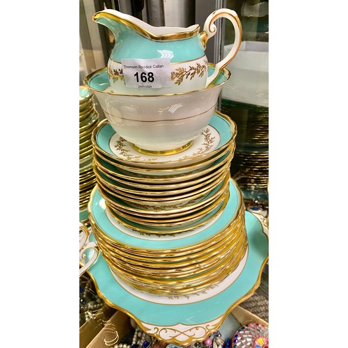 168 - Tuscan plant gilt and turquoise tea set