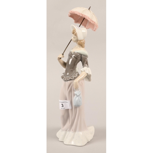 3 - Lladro figure with parasol 32 cm high