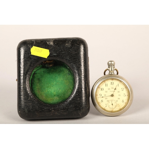 176 - Pocket watch in leather travel case