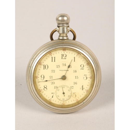 176 - Pocket watch in leather travel case