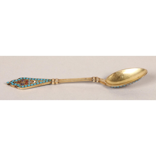 181 - 19 th century Russian enamel spoon stamped Gustav Klingert