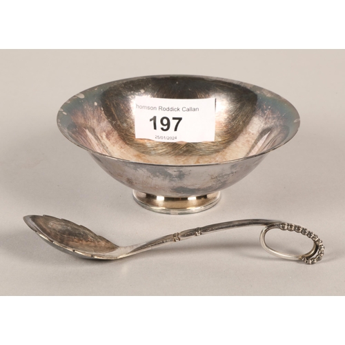 197 - Georg Jensen silver bowl and spoon in box