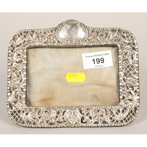 199 - Silver picture frame, Chester 1900