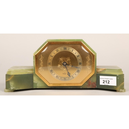 212 - Elliot Art Deco style Onyx Mantel clock, 29 cm wide