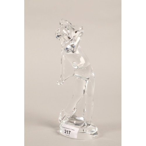 217 - Glassfigure of a golfer 23.5 cm