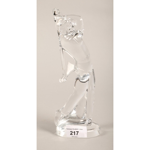 217 - Glassfigure of a golfer 23.5 cm