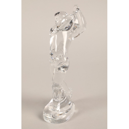 217 - Glassfigure of a golfer 23.5 cm