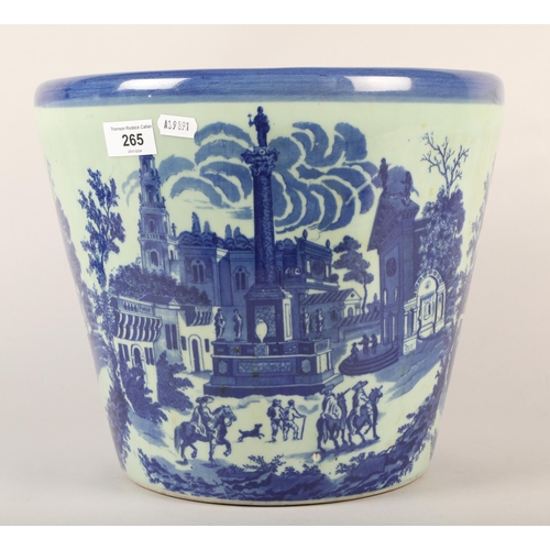 265 - Large blue and white jardiniere