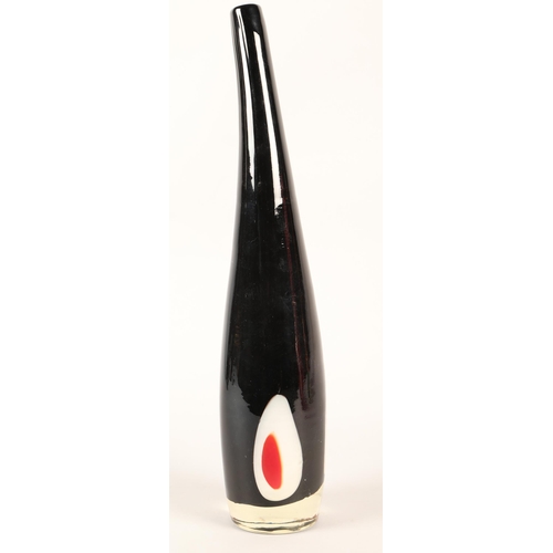 326 - Murano-style black glass vase