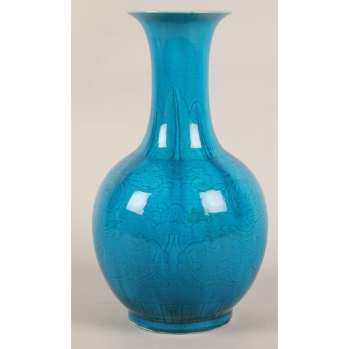 330 - Turquoise Persian-style baluster vase, approx. 33cm height