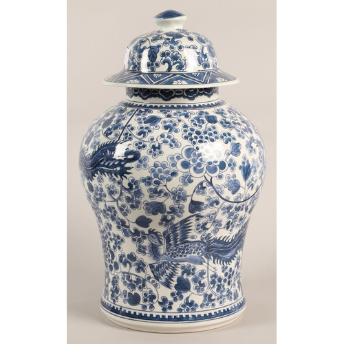 331 - Large blue and white Oriental ginger jar, approx. 45cm height