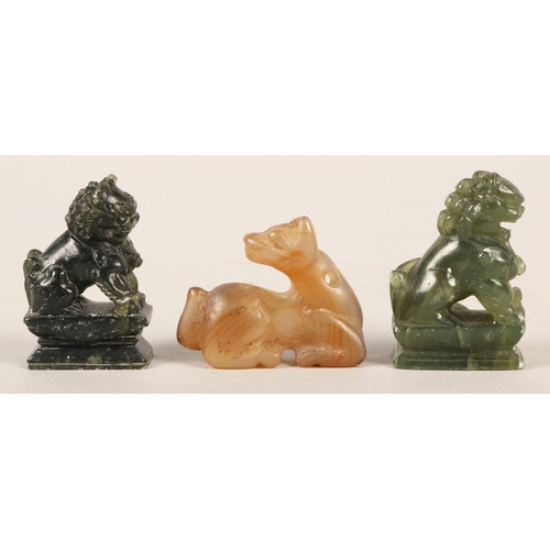 335 - Three small Jade-like figurines