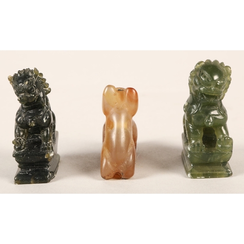 335 - Three small Jade-like figurines