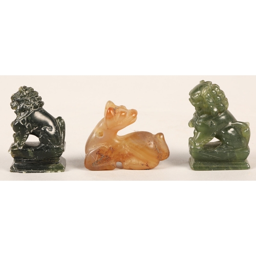 335 - Three small Jade-like figurines