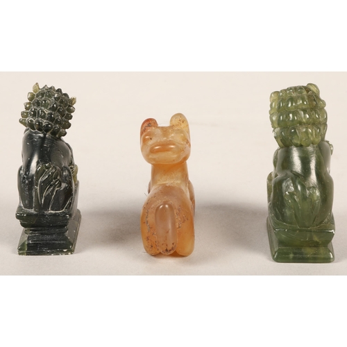 335 - Three small Jade-like figurines