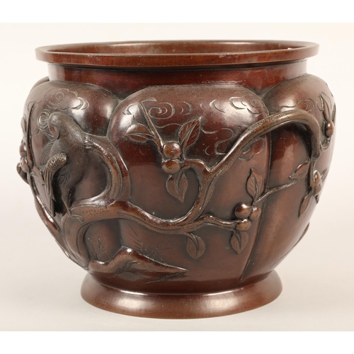 336 - Japanese bronzed jardiniere 