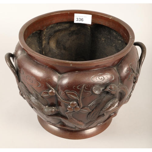 336 - Japanese bronzed jardiniere 