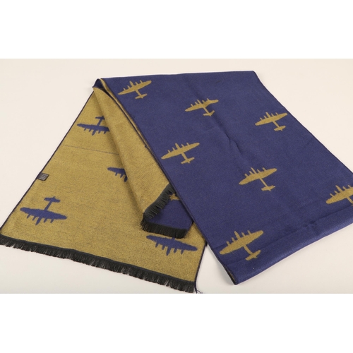 337 - Hermes tie in box and Hermes silk scarf with airplane design