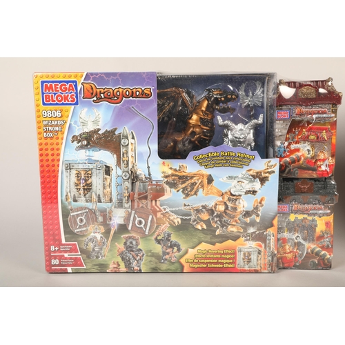 383 - Boxed Mega Bloks 'Dragons: Metal Ages' toys and other dragon-related toys