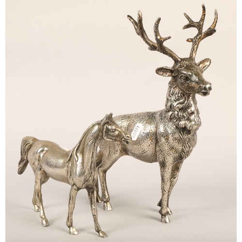 237 - Cast metal figures of deer and horse