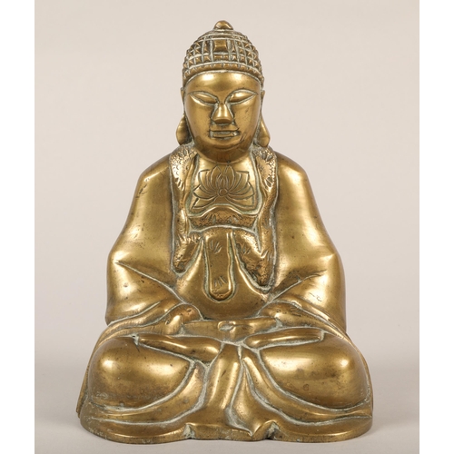 239 - Brass figure of buddha, approx. 20cm height