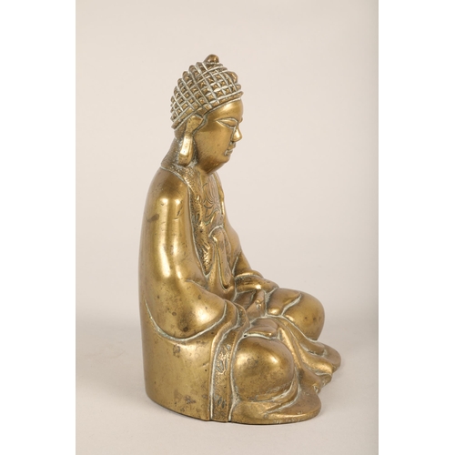 239 - Brass figure of buddha, approx. 20cm height