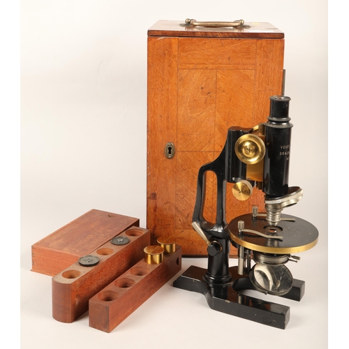 241 - Voigtlaender & Sohn microscope in hardwood case, no. 1276