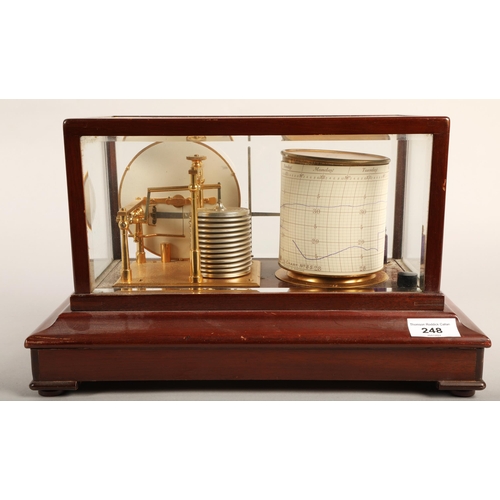 248 - Barograph in hardwood glass case