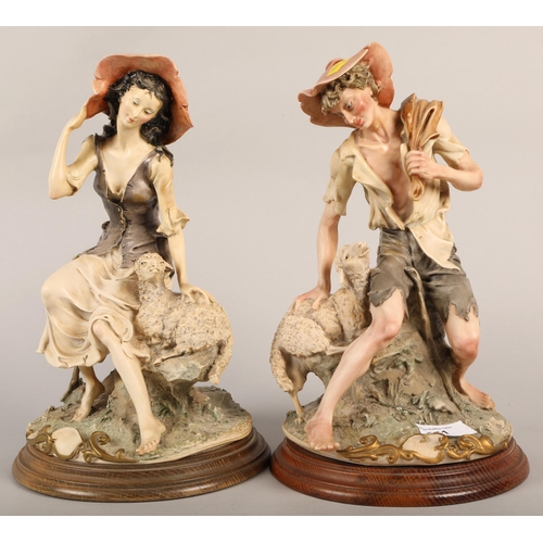 251 - Two Capodimonte-style figures, a gentleman and lady 