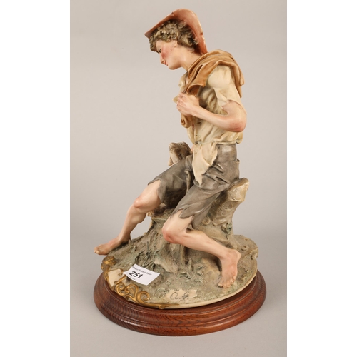 251 - Two Capodimonte-style figures, a gentleman and lady 