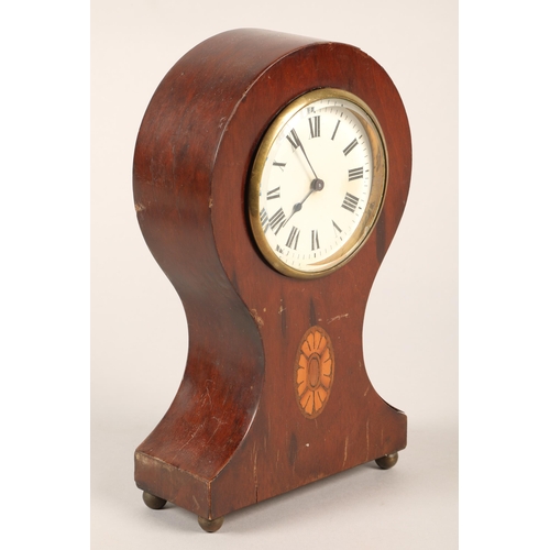 253 - Brass carriage clock and hardwood mantel clock, tallest: approx. 25cm