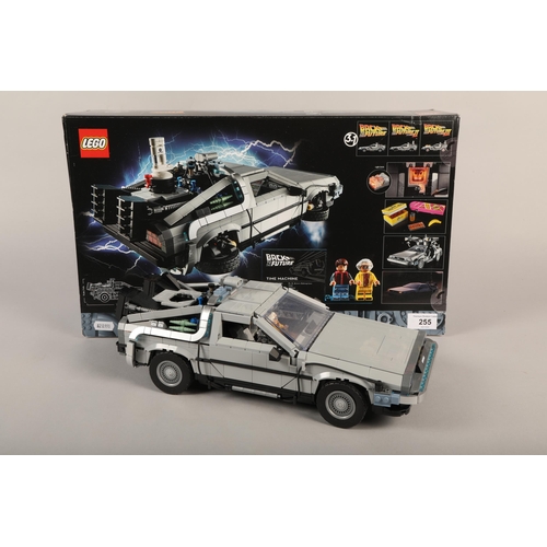 255 - Boxed Lego model of a DeLorean