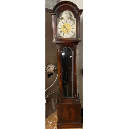 593 - Modern mahogany longcase clock 